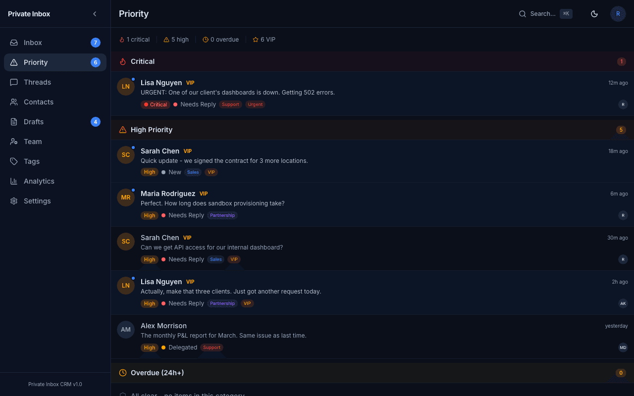 Inbox CRM screenshot